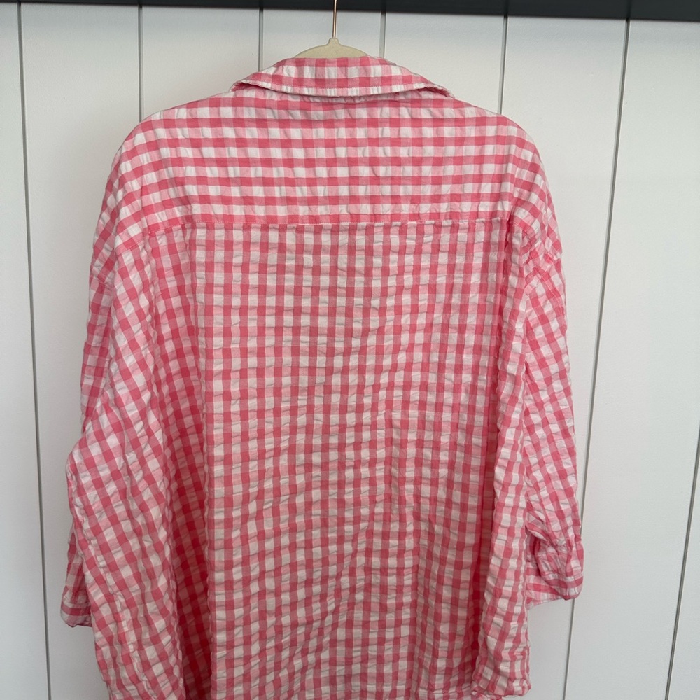 Topshop women’s pink and white gingham top - Picture 4 of 4